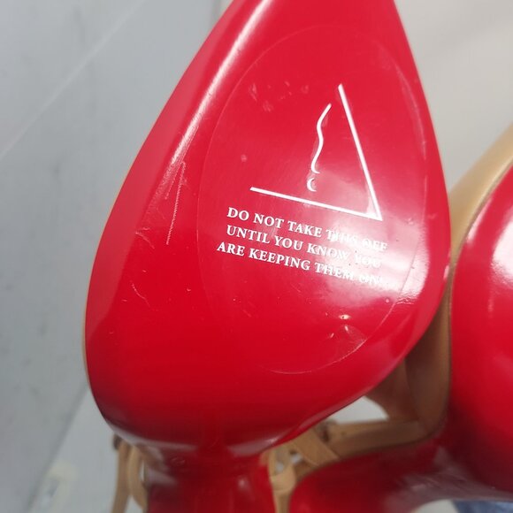 Christian Louboutin Nude Jenlove Ankle Strap Pointed Toe Pump - Picture 9 of 14